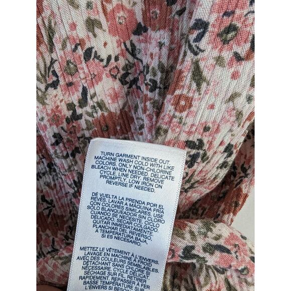 Angels Forever Young Top Floral Peasant Milk Maid Square Neck Smocked Size M - Picture 7 of 9